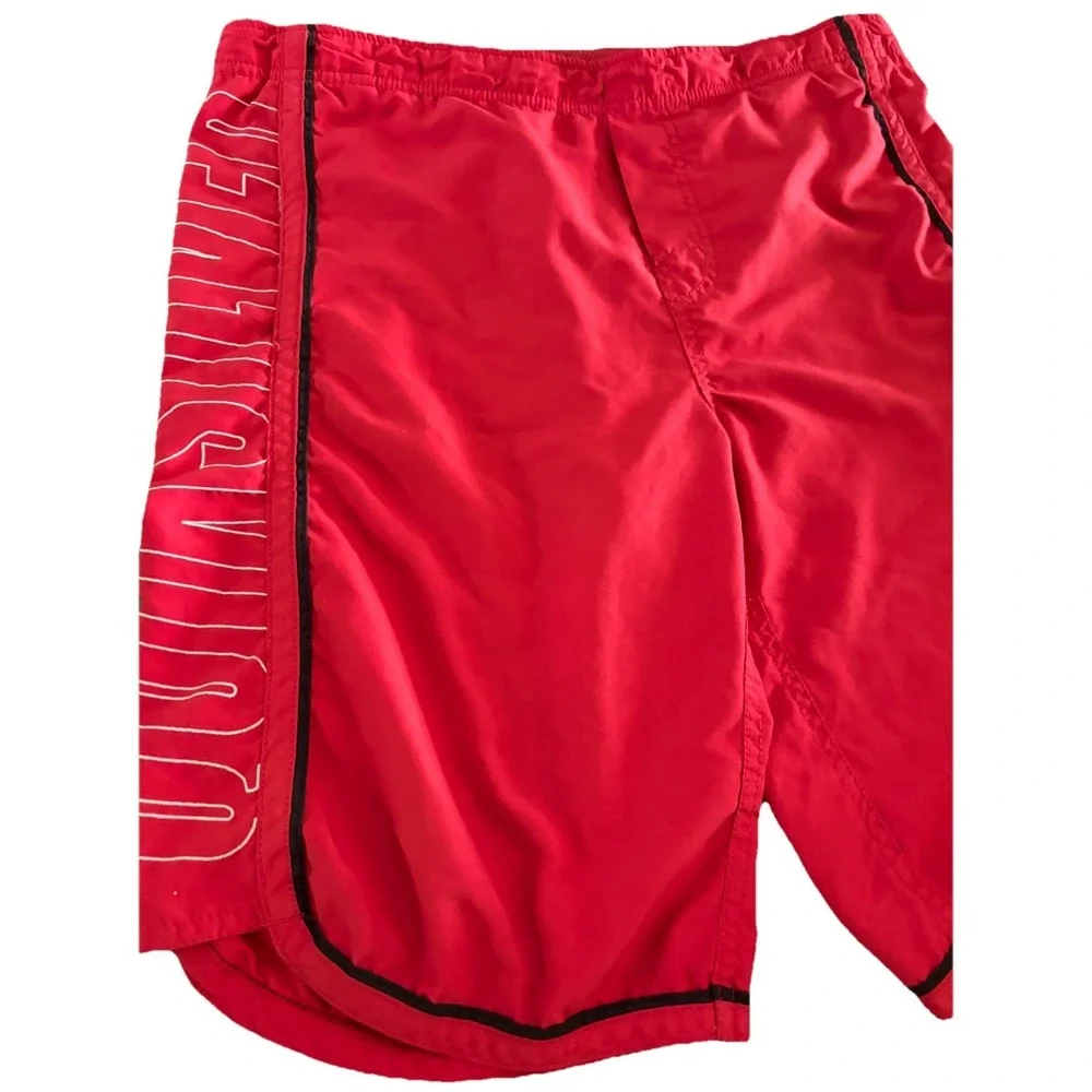 Vintage Quicksilver Spell‎ out Swim Trunks Size Large 16-18 Red